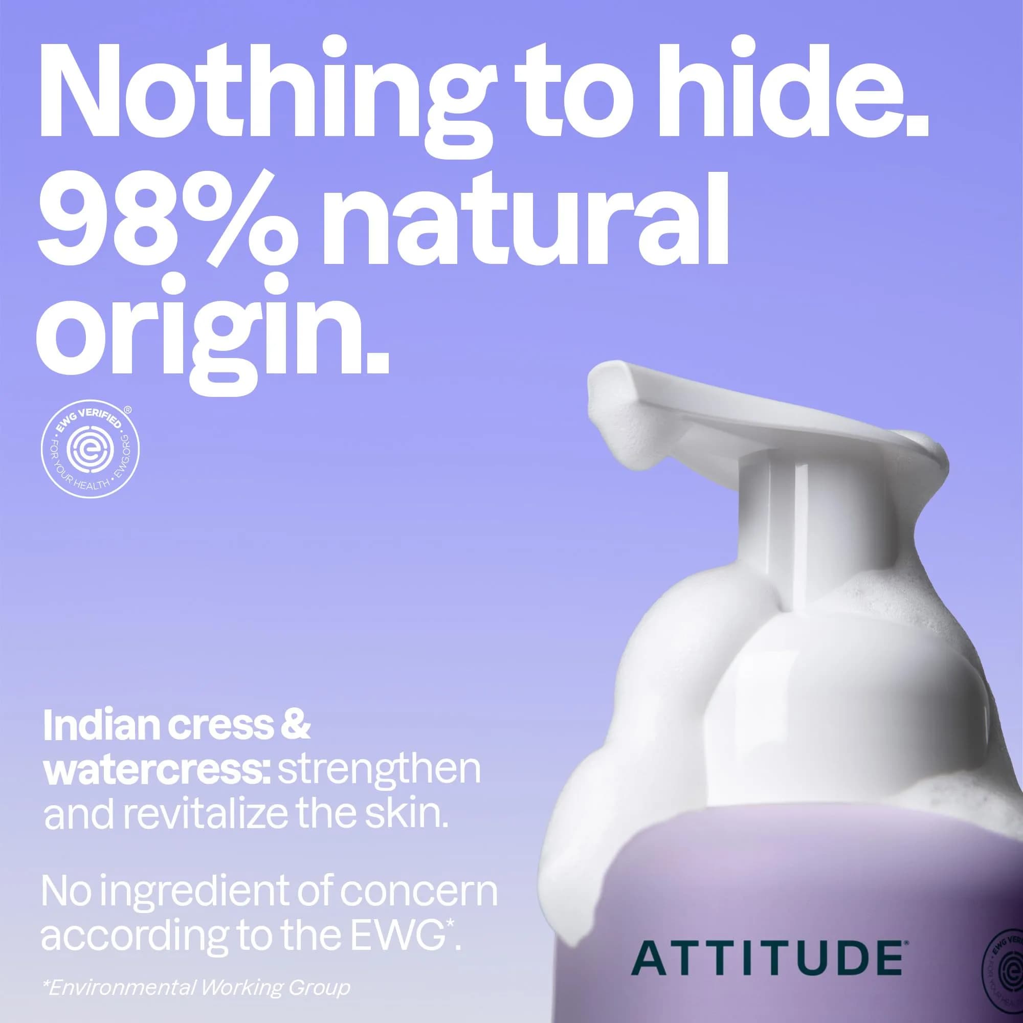 ATTITUDE Foaming Hand Soap, EWG Verified Herbal Musk 295ml (10 Fl Oz) | Plant and Mineral-Based - view 3