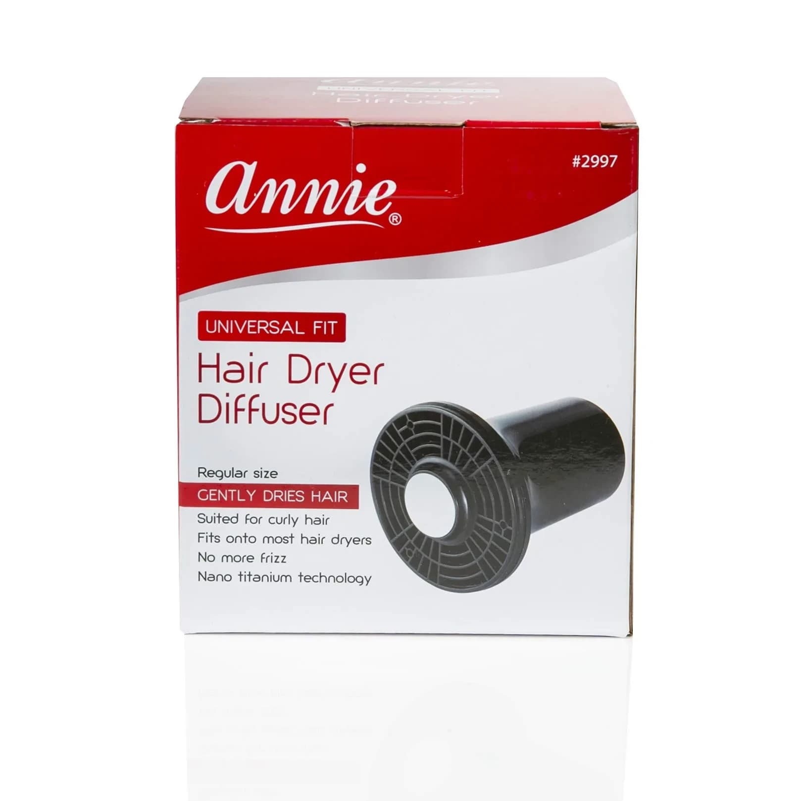 Annie Black Hair Dryer Diffuser Attachment | Standard Size for Curly Hair Styling — Black