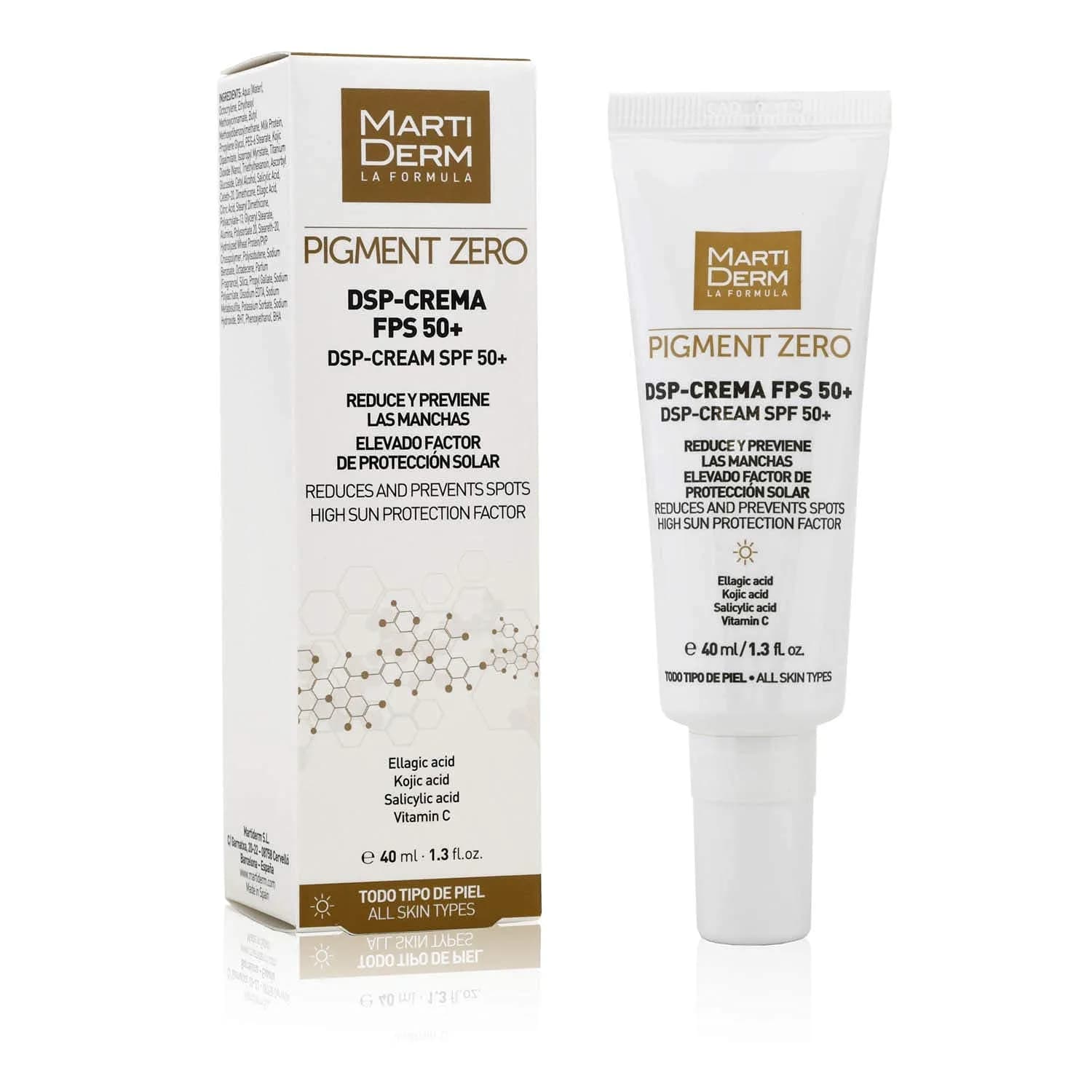 Martiderm Crema Despigmentante SPF 50+ 30 ml | Brightening Face Cream for All Skin Types — transparent
