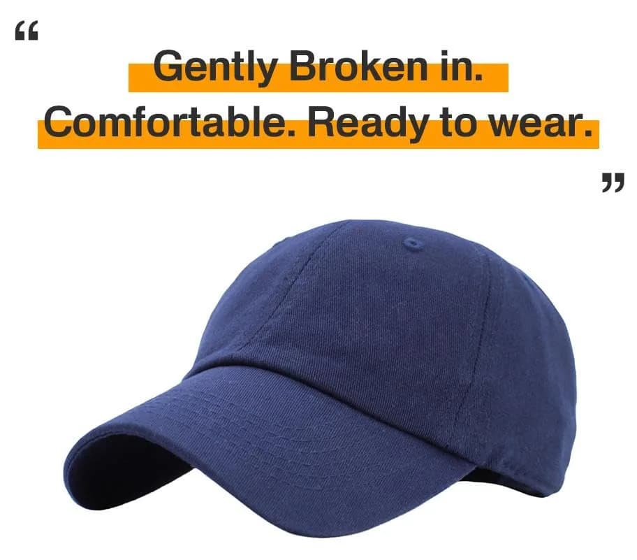 KBETHOS Classic Cotton Dad Hat Adjustable Plain Cap Navy | Low Profile, Sun Protection thumbnail 5