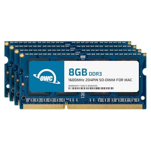 OWC 32GB (4 x 8GB) DDR3L PC3-12800 1600MHz SO-DIMM RAM | 1.35V Low Voltage for iMac & PC Laptops thumbnail 1