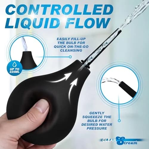 Cleanstream Thin Tip Enema Douche Bulb | 225ml Reusable Body-Safe Enema Kit for Men Women thumbnail 4