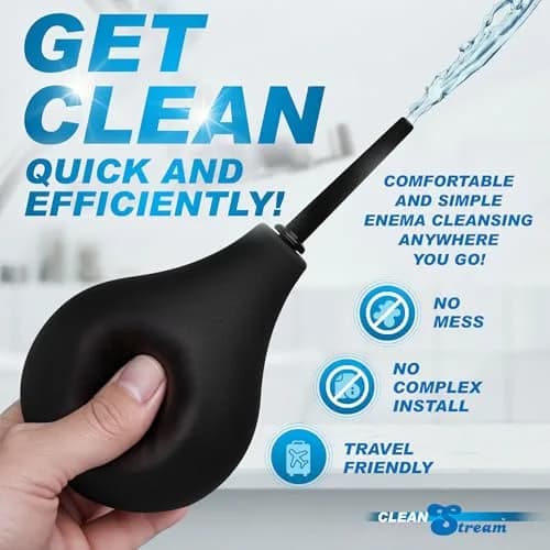 Cleanstream Thin Tip Enema Douche Bulb | 225ml Reusable Body-Safe Enema Kit for Men Women thumbnail 2