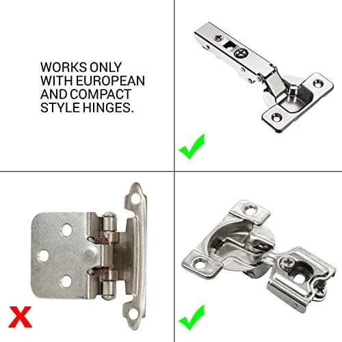 Rok Soft Close Zinc Hinge Adapter for Cabinet Doors | European Made, Brushed Nickel Finish, 5 Pack thumbnail 8