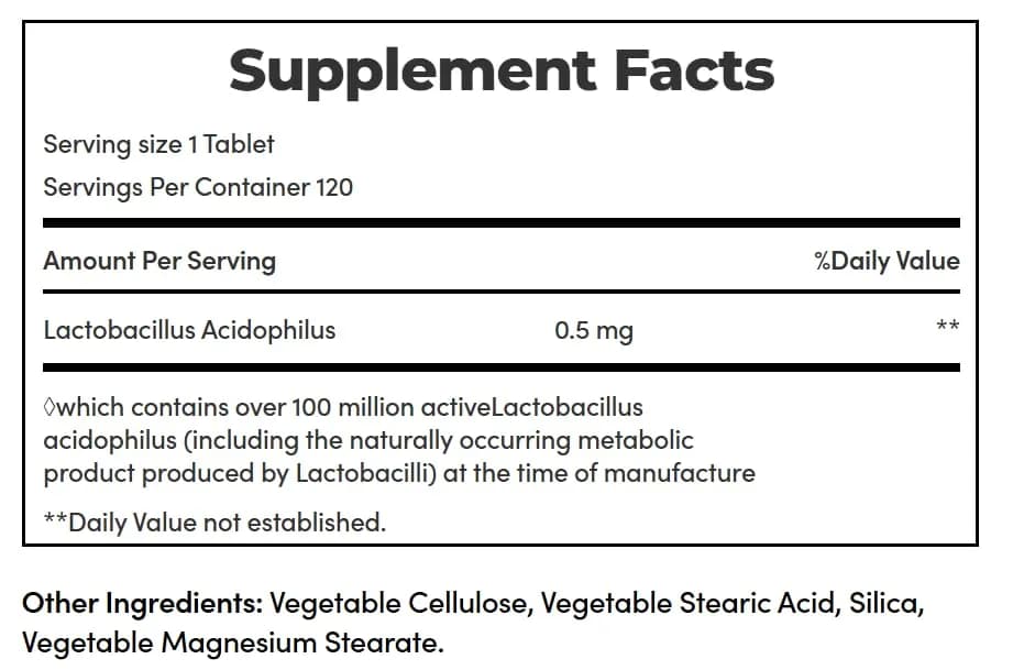 Nature's Bounty Probiotic Acidophilus Tablets 120 ea (Pack of 5) | 600 Total Tablets | Digestive Health Support thumbnail 5