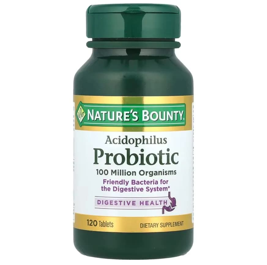 Nature's Bounty Probiotic Acidophilus Tablets 120 ea (Pack of 5) | 600 Total Tablets | Digestive Health Support thumbnail 2