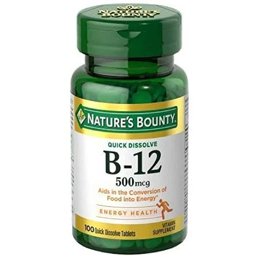 Nature's Bounty Vitamin B-12 500 mcg Microlozenges 600 Count (Pack of 6) | Promotes Metabolism and Nervous System Health thumbnail 1