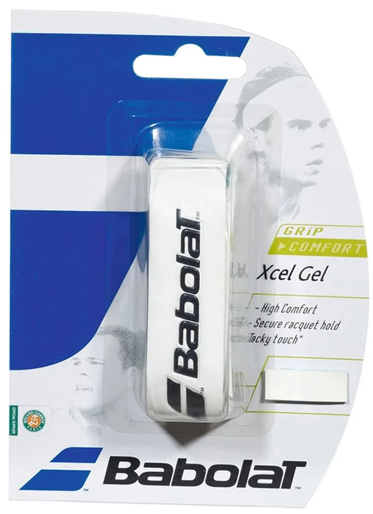 Babolat Xcel Gel Replacement Tennis Grip | Cushioned, Solid White | Handle Grip for Tennis Racquets — White