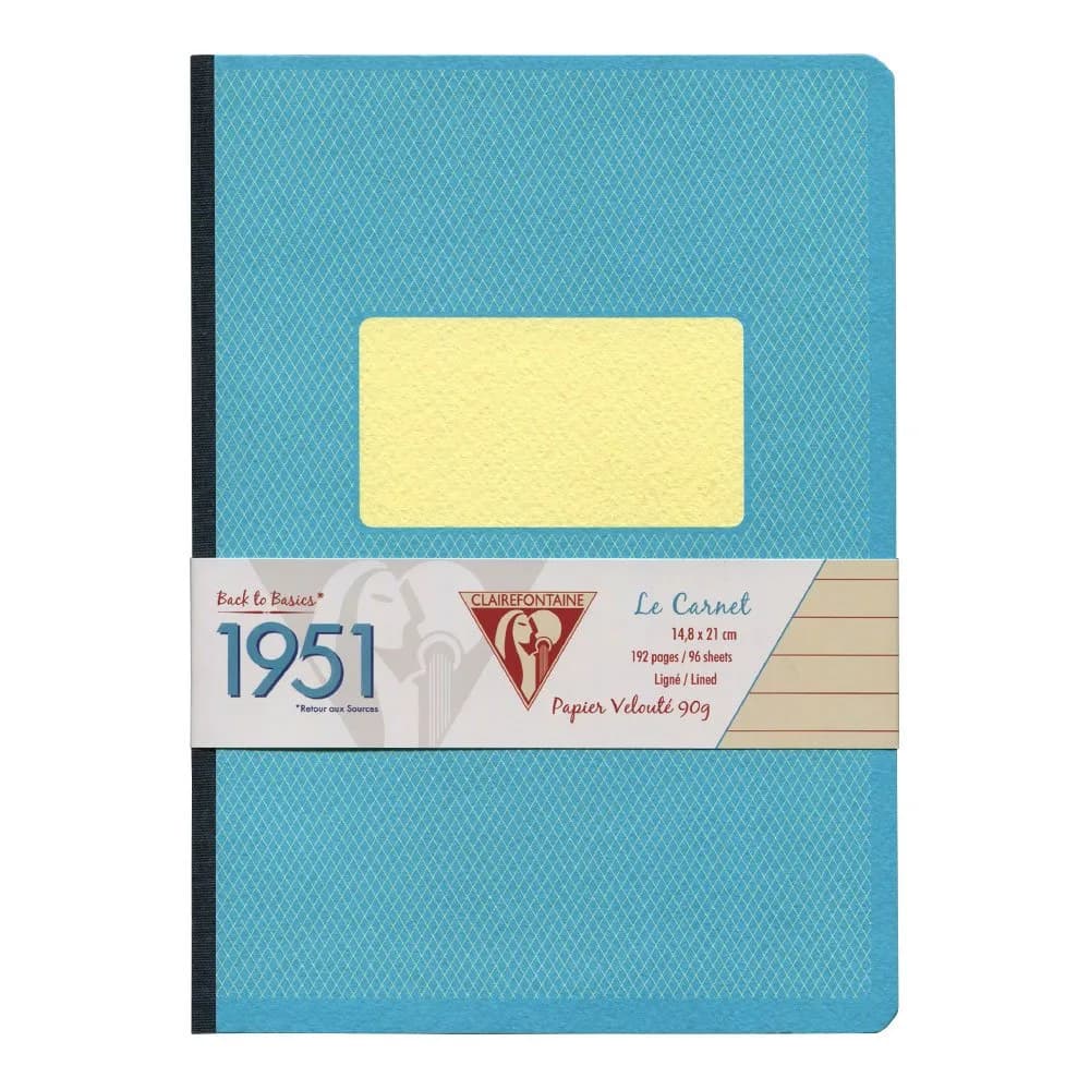 Clairefontaine 'Back to Basics 1951' Clothbound Notebook 5 3/4" x 8 1/4" | Premium French Craftsmanship — Turquoise