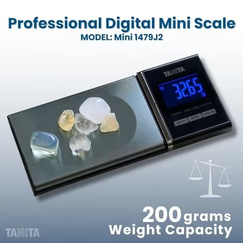 Tanita Mini Scale Japan Technology Accurate Digital Pocket Scale for Jewelry 200g | Blue Backlit Display, 6 Modes thumbnail 2