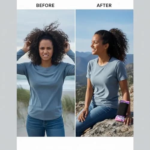 Goody Ouchless Hair Elastics for Thick Curly Hair, 30 Count Black | No-Snag Ponytail Holders for Women & Men thumbnail 5