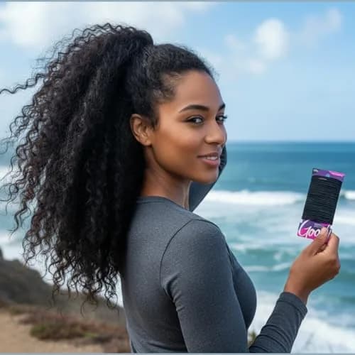 Goody Ouchless Hair Elastics for Thick Curly Hair, 30 Count Black | No-Snag Ponytail Holders for Women & Men thumbnail 6
