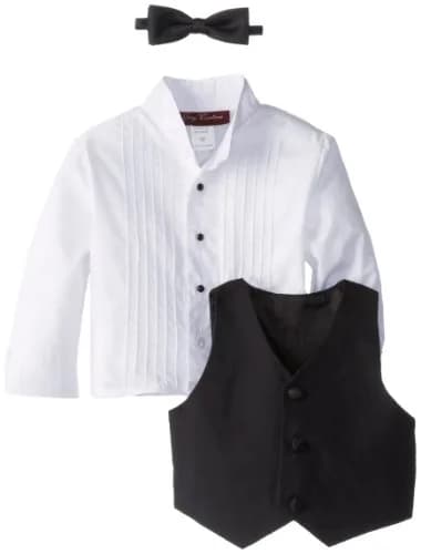 Joey Couture Baby Boys' Tuxedo Suit No Tail, Black, 18 Months | Elegant Formalwear for Special Occasions thumbnail 2