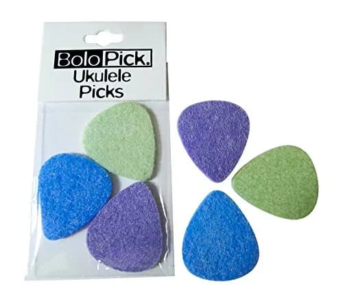BoloPick Felt Ukulele Picks 3mm Thick (6-Pack) | Soft Strum & Precise Picking thumbnail 1
