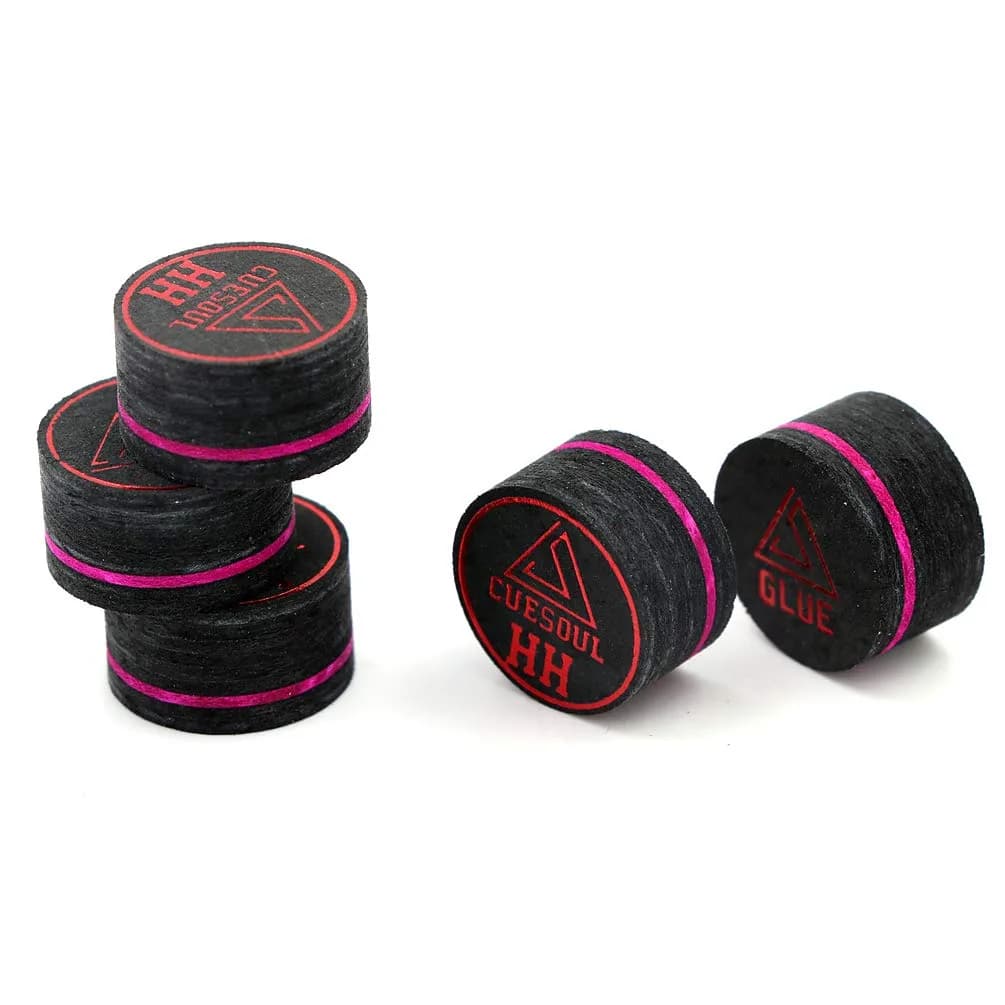 CUESOUL 5pcs Pigskin Cue Tips 14mm | 10 Layer Hardness HH for Billiards & Pool