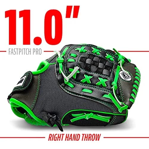 Franklin Sports Windmill Series 11" Lightweight Softball Glove | Youth Fastpitch, Lime/Gray thumbnail 4