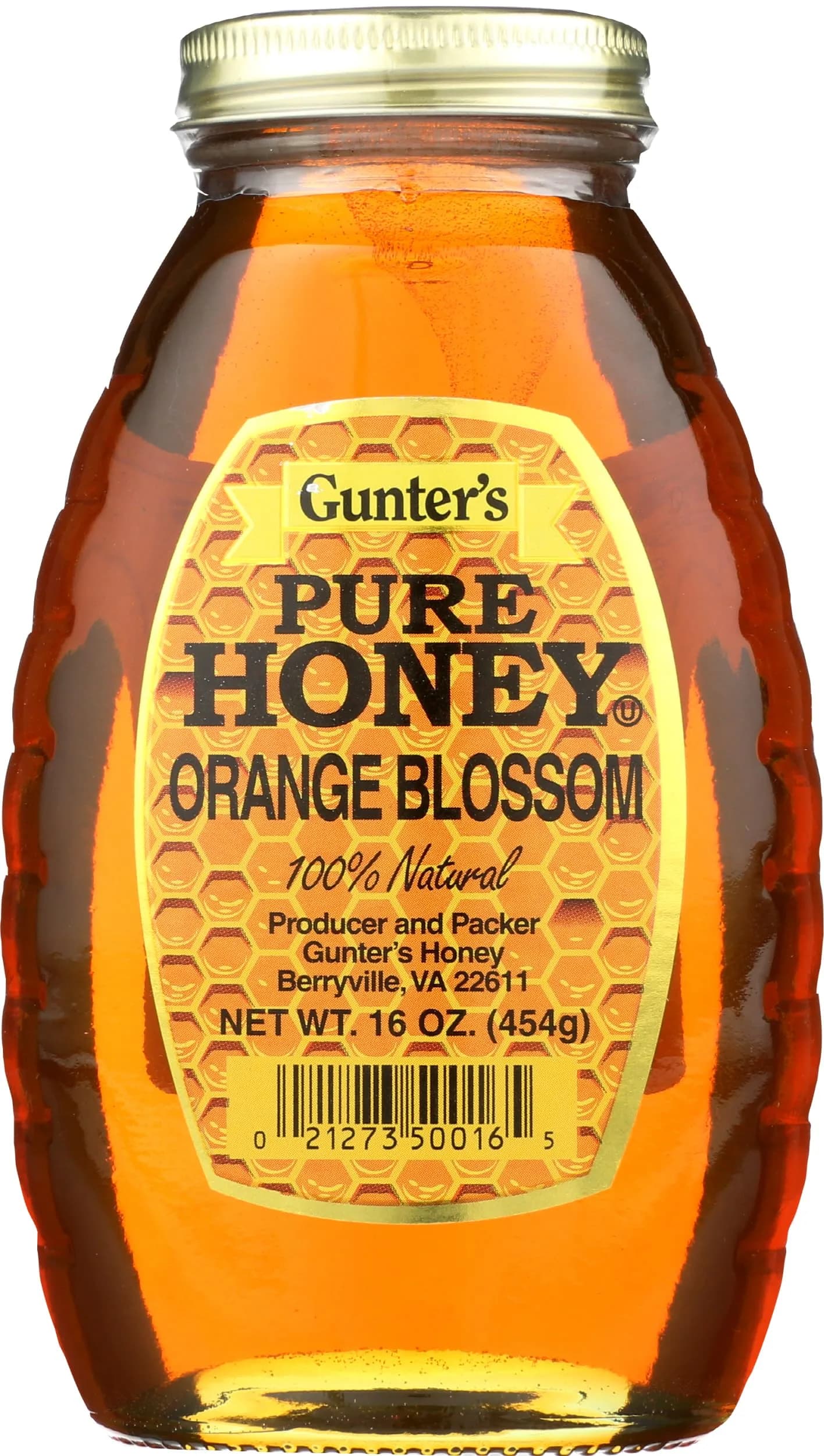 Gunter's Orange Blossom Honey 16 Oz | Thick, Natural & Rich Honey from USA