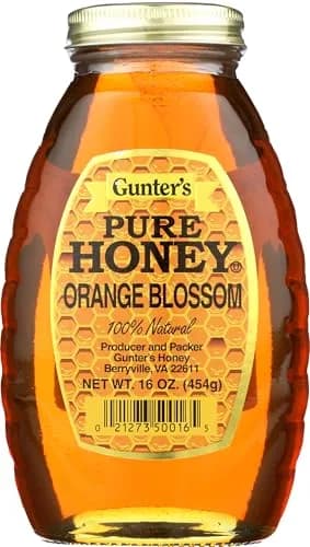 Gunter's Orange Blossom Honey 16 Oz | Thick, Natural & Rich Honey from USA thumbnail 1