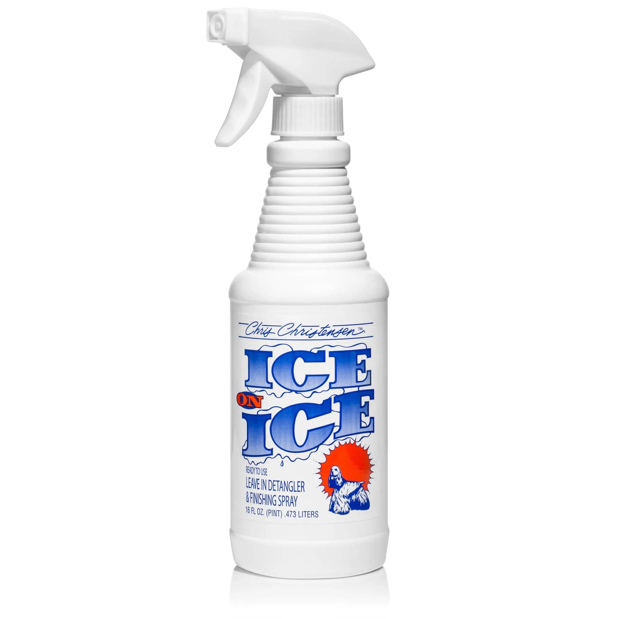 Chris Christensen Ice on Ice Detangler & Finishing Dog Spray 16 oz | Conditions & Protects Coat