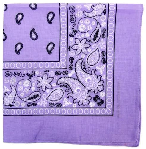 Kaiser Novelty Bandanas Paisley Cotton Bandanas | Lavender 22x22 in | Stylish Western Headwear thumbnail 1