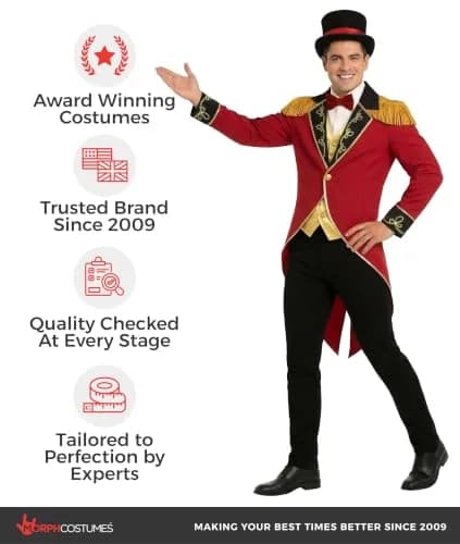 Fun Shack Ringmaster Costume Men, Circus, Halloween Costumes for Men, L | Complete Circus Look for Adults thumbnail 5