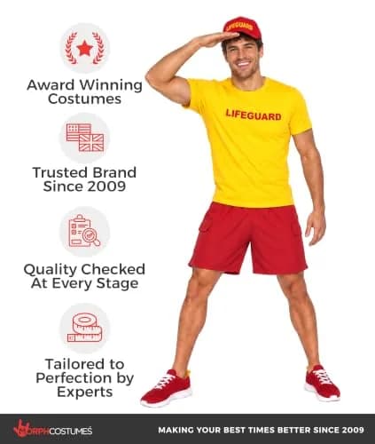 fun shack Lifeguard Costume Men | Complete Beach Rescue Look for Halloween & Parties thumbnail 5