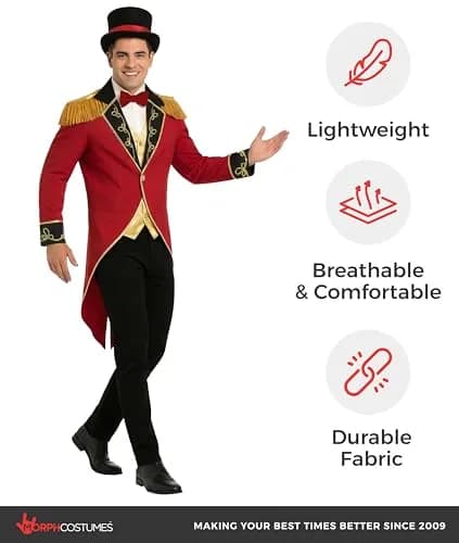 Fun Shack Ringmaster Costume Men, Circus, Halloween Costumes for Men, XL | Complete Circus Look for Adults thumbnail 7