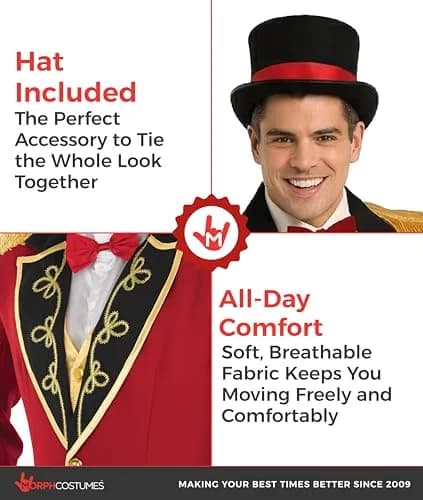 Fun Shack Ringmaster Costume Men, Circus, Halloween Costumes for Men, XL | Complete Circus Look for Adults thumbnail 3