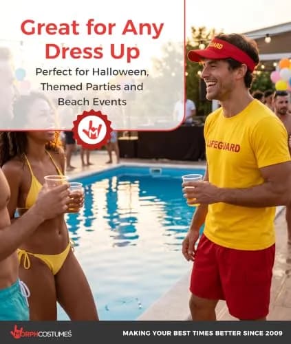 fun shack Lifeguard Costume Men | Complete Beach Rescue Look for Halloween & Parties thumbnail 6