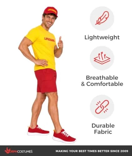 fun shack Lifeguard Costume Men | Complete Beach Rescue Look for Halloween & Parties thumbnail 7