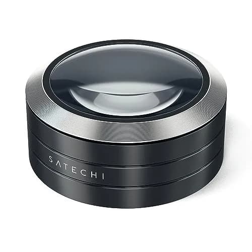 Satechi ReadMate LED Desktop Magnifier 5X | Bright, Portable, with Carrying Case (Black) thumbnail 1