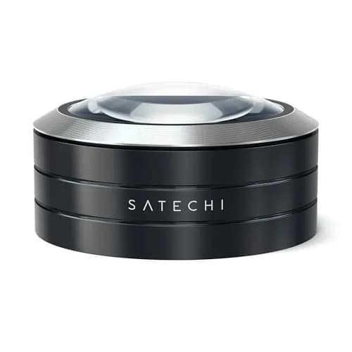 Satechi ReadMate LED Desktop Magnifier 5X | Bright, Portable, with Carrying Case (Black) thumbnail 2