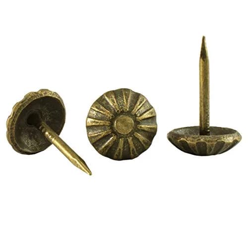 decotacks Heavy Duty Vintage Upholstery Tacks 7/16" Head - Antique Brass 100 Pcs | Durable Furniture Nails thumbnail 4