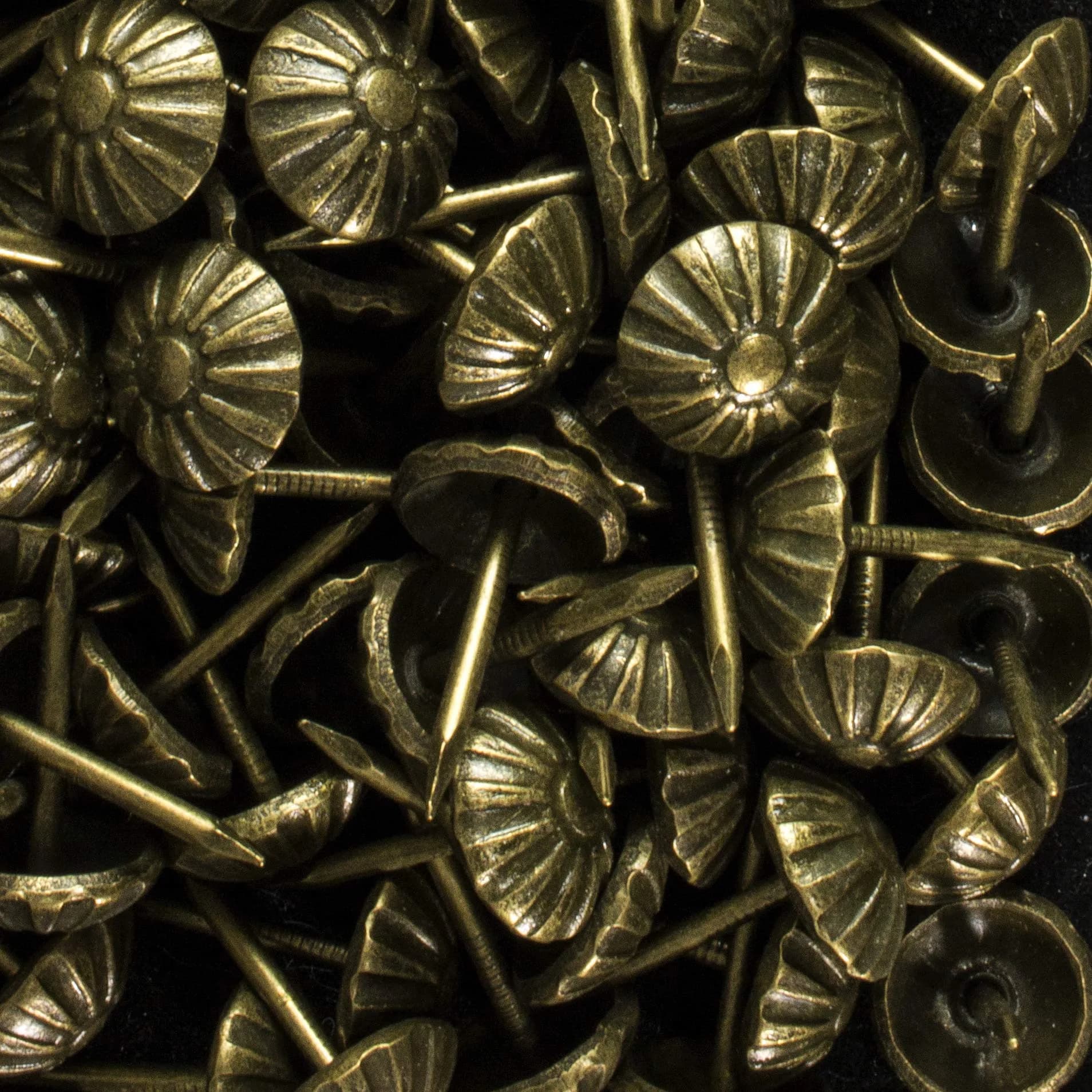 decotacks Heavy Duty Vintage Upholstery Tacks 7/16" Head - Antique Brass 100 Pcs | Durable Furniture Nails
