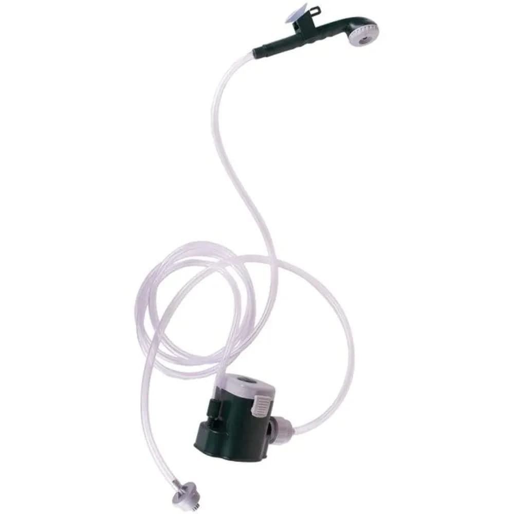 Stansport Battery-Powered Portable Shower | Adjustable Water Pressure, Compact, 7ft Tubing, Hang with Suction Cup | White - main product image