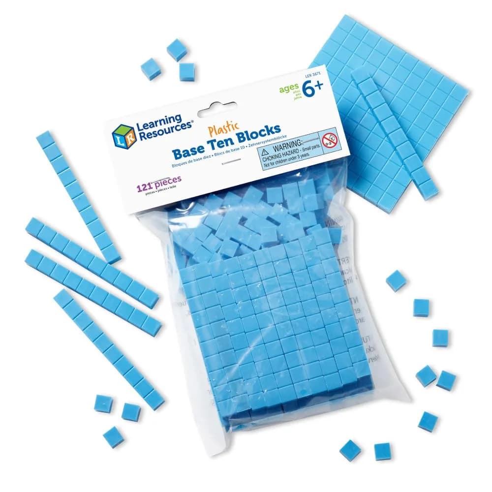 Learning Resources Plastic Base Ten Flats | Durable Math Manipulatives for Ages 6+ — Base Ten Smart Pack