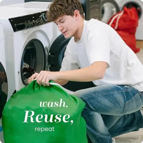 Handy Laundry XL Nylon Laundry Bag 30"x40" | 60 lb Capacity, Green, Heavy-Duty & Machine Washable thumbnail 5