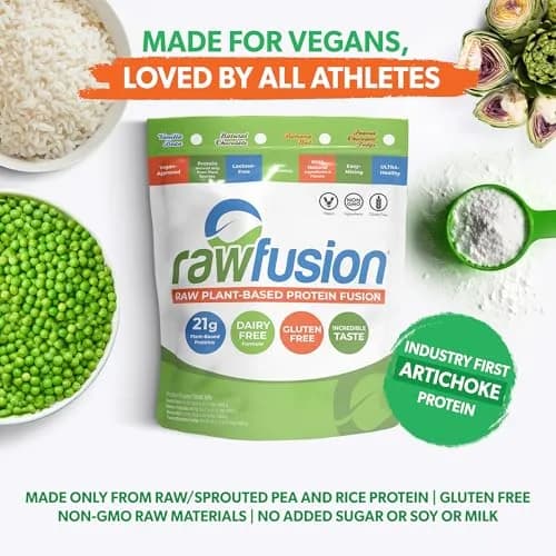 SAN Rawfusion 4.1 Pound Plant Based Protein Powder Natural Chocolate | 21g Vegan, Low Net Carbs, Gluten-Free, Lactose-Free, Soy-Free, Non-GMO thumbnail 5