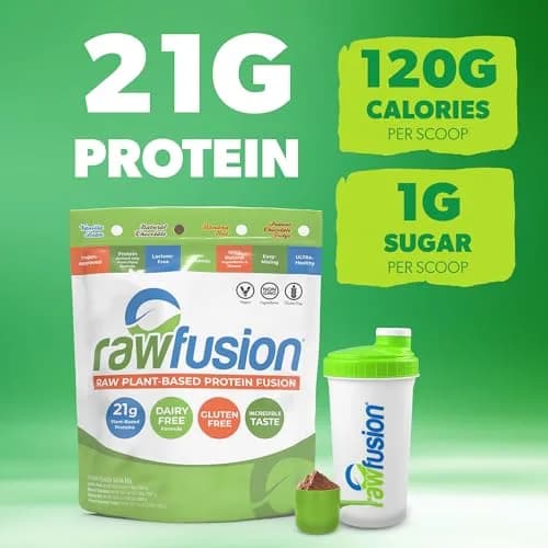 SAN Rawfusion 4.1 Pound Plant Based Protein Powder Natural Chocolate | 21g Vegan, Low Net Carbs, Gluten-Free, Lactose-Free, Soy-Free, Non-GMO thumbnail 3