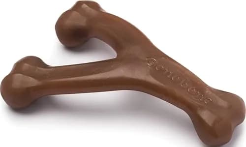 Benebone Peanut Butter Wishbone Chew Toy Medium | Durable Nylon Dog Toy for Super Chewers thumbnail 1