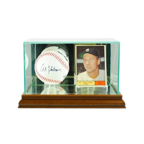 Perfect Cases MLB Card and Baseball Glass Display Case, Walnut | UV Protected Wood Molding (70-120 chars) thumbnail 1