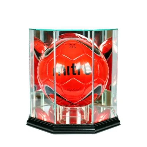 Perfect Cases MLS Octagon Soccer Ball Glass Display Case, Black | UV Protected Glass & Wood Molding thumbnail 1