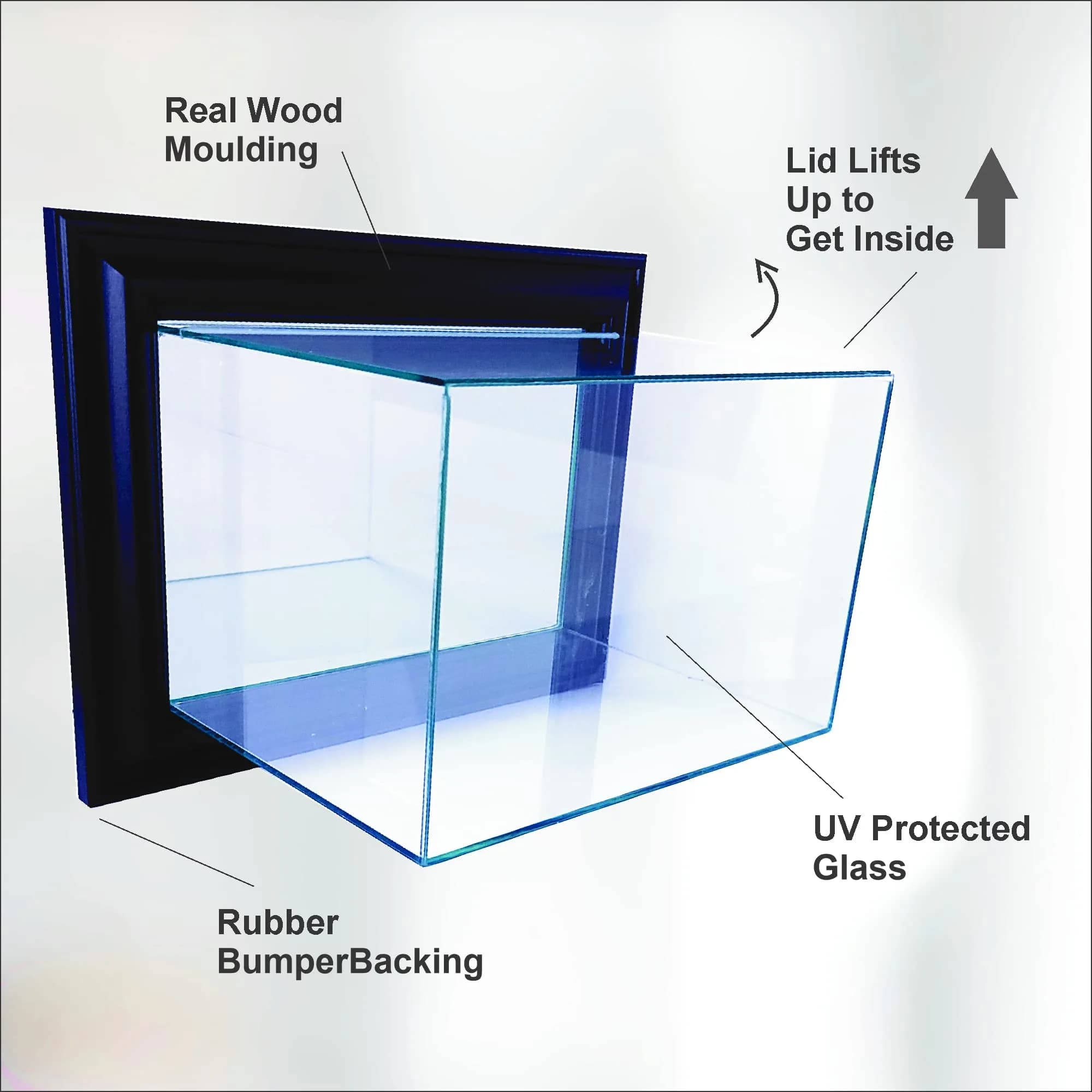 Perfect Cases NHL Wall Mounted Single Puck Glass Display Case, Black | 10.16cm x 10.16cm x 12.7cm (4" x 4" x 5") thumbnail 4