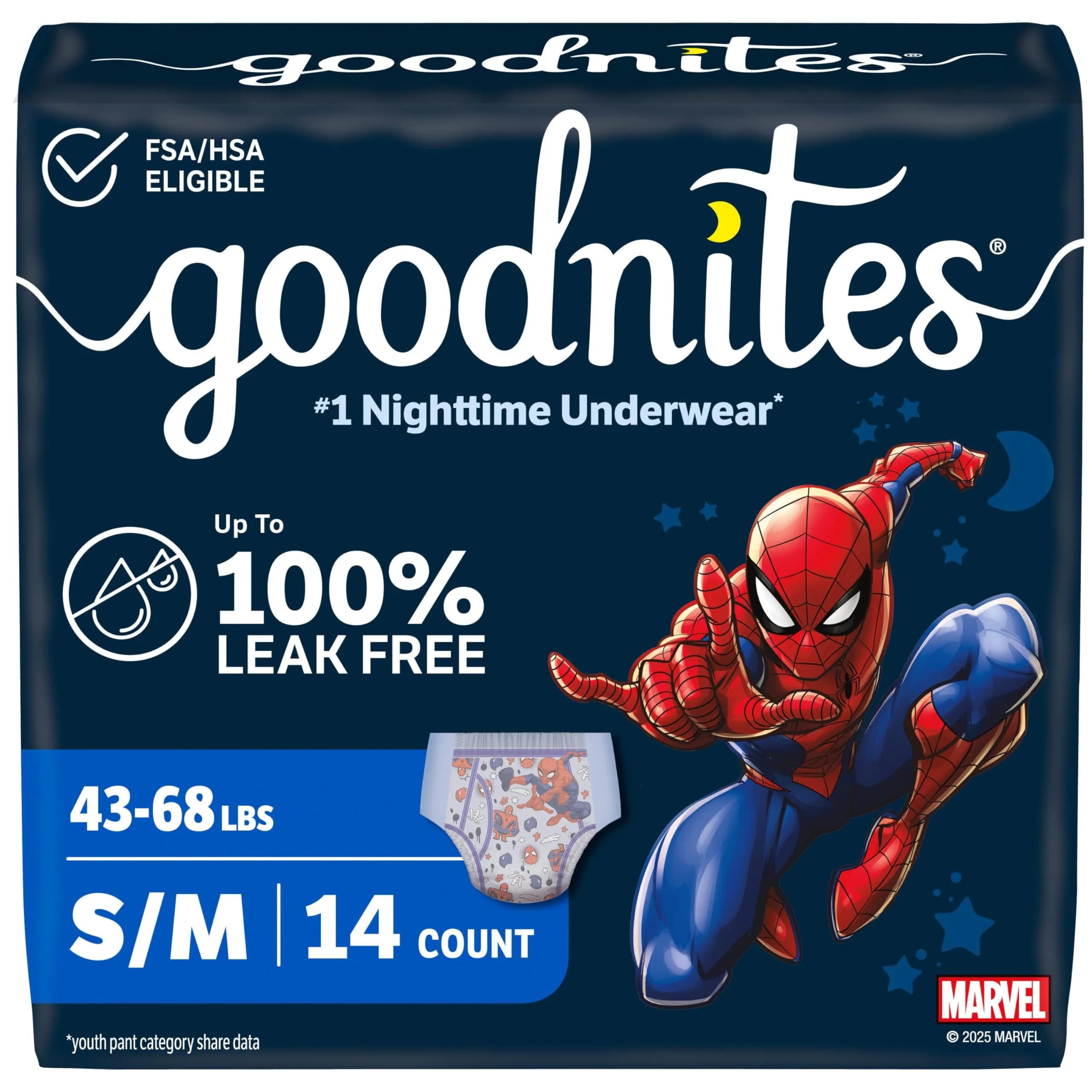 GoodNites Boys' Nighttime Bedwetting Underwear XL (95-120 lbs) | Clinically Proven for Better Sleep — Small/Medium