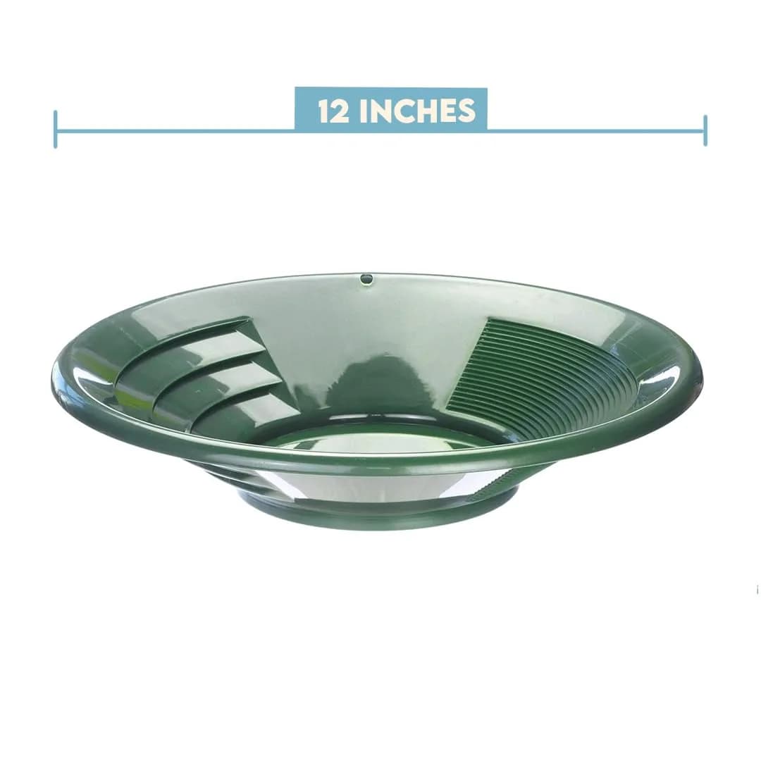 SE 12 Inch Plastic Gold Panning Pan with Dual Riffles | Lightweight & Durable for Prospecting - view 3