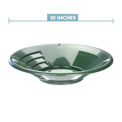 SE 10" Green Plastic Gold Pan with Dual Riffles | Lightweight & Effective Gold Trapping thumbnail 6