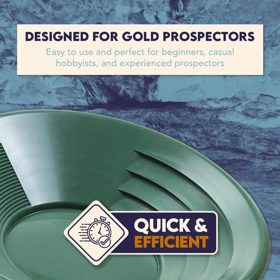 SE 10" Green Plastic Gold Pan with Dual Riffles | Lightweight & Effective Gold Trapping - view 2