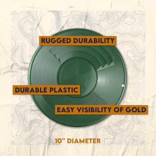 SE 10" Green Plastic Gold Pan with Dual Riffles | Lightweight & Effective Gold Trapping thumbnail 3