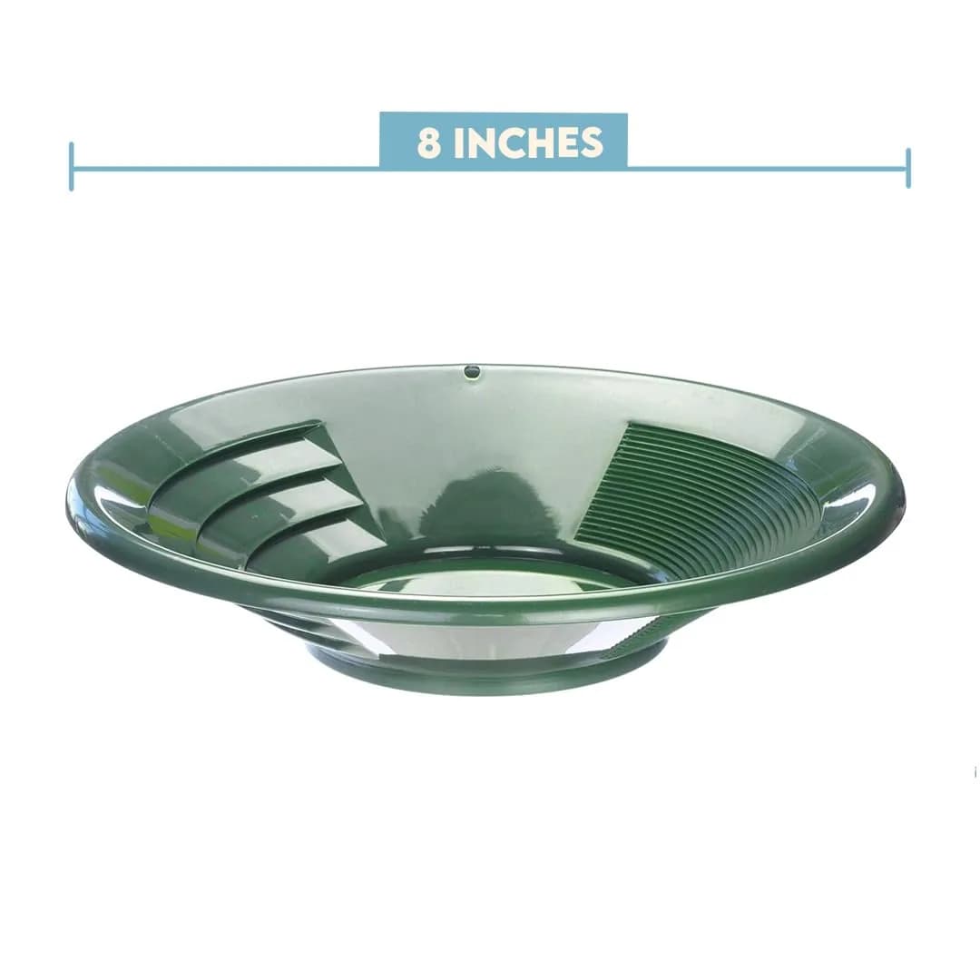 SE 8" Green Plastic Gold Pan with Two Types of Riffles - GP1011G8 thumbnail 4