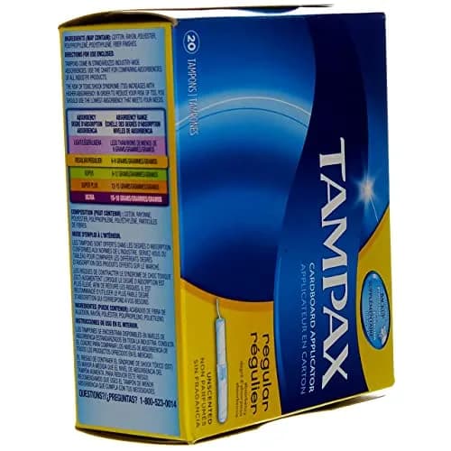 Tampax Tampons with Flushable Cardboard Applicator - Regular - 20 ct | Biodegradable Applicator thumbnail 5